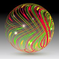 Abstract sphere on a black background