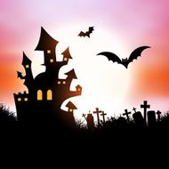 Halloween house background N2
