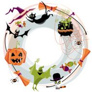 Tradional halloween wreath Halloween elements