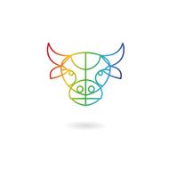 Cow head abstract isolated on a white background vector illustration N2