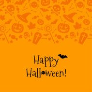 Halloween card with spider bat Vector Illustration