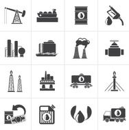 Black Petrol and oil industry icons