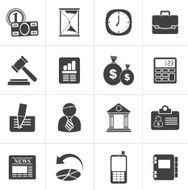 Black Business Office and Finance Icons N2