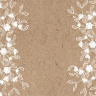 Floral background with mistletoe on kraft paper N2