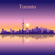 Toronto city skyline silhouette background