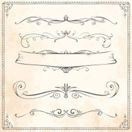 Set of vintage vector dividers N6