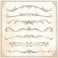 Set of vintage vector dividers N7