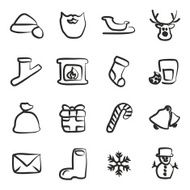 Santa Claus Icons Freehand