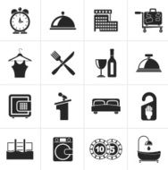 Black Hotel and motel icons N2