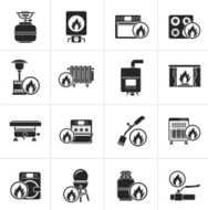 Black Household Gas Appliances icons