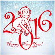 Funny monkey on blue background 5
