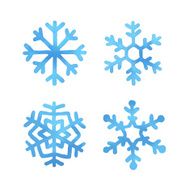 Set of watercolor snowflakes N7
