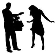Vector silhouette of couple N349