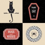 Black cat Halloween graphics set