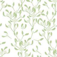 Seamless vector pattern with mistletoe