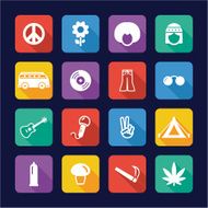 Hippie Icons Flat Design N2
