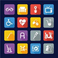 Senior People Icons Flat Design