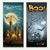 Happy Halloween houses collections banner