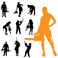 Vector Silhouette Of People N694