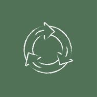 Arrows circle icon drawn in chalk N2