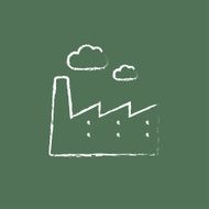 Factory icon drawn in chalk N5