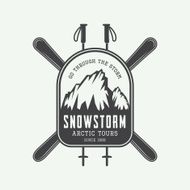 Vintage mountaineering and arctic expeditions logos badges N4