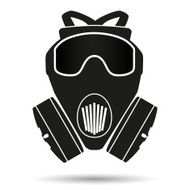 Silhouette symbol of gas mask respirator