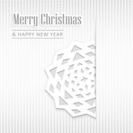 Christmas greeting card with paper snowflake vector