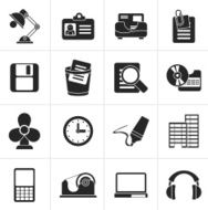 Black Office and business icons