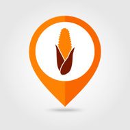 Corn mapping pin icon Harvest Thanksgiving vector