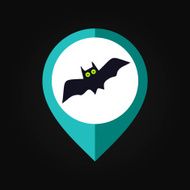 Halloween Bat mapping pin icon