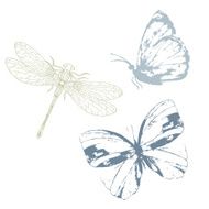 Silhouette insects collection