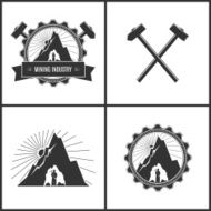 Mining Industry Label or Badge