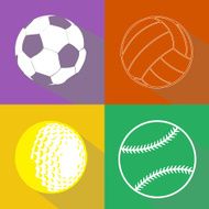 Sport balls vector silhouettes N2