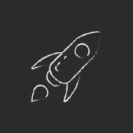 Rocket icon drawn in chalk N2