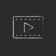 Film frame icon drawn in chalk N4