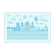 Vector illustration with city skyline
