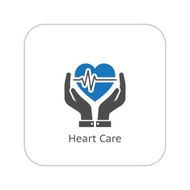 Heart Care Icon Flat Design