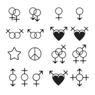 Gender Sex Gay Symbols Isolated Vector Set