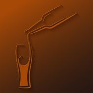 beer glass bottle paper cut vector background