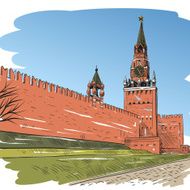 Moscow Red square hand drawn vector illustration N2