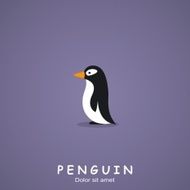 Penguin Flat style Vector illustration