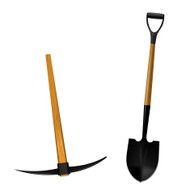 Spade and picks isolated on white background Vector