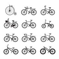 Bicycle Types Objects Icons Set