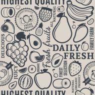 Typographic vector fruits seamless pattern or background N2