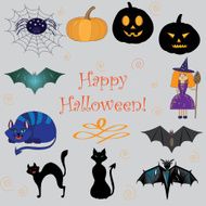 set of images on Halloween
