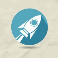 Rocket icon in flat style