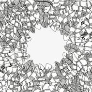 Feathers frame Hand-drawn tribal N3