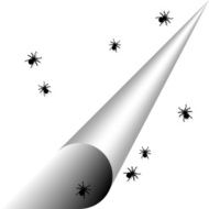 Abstract background with bent page corner and spiders N2