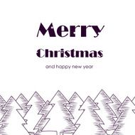 Christmas card with christmas trees N2